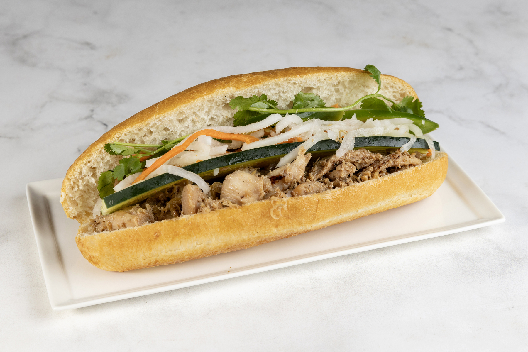 Lemongrass chicken bánh mì