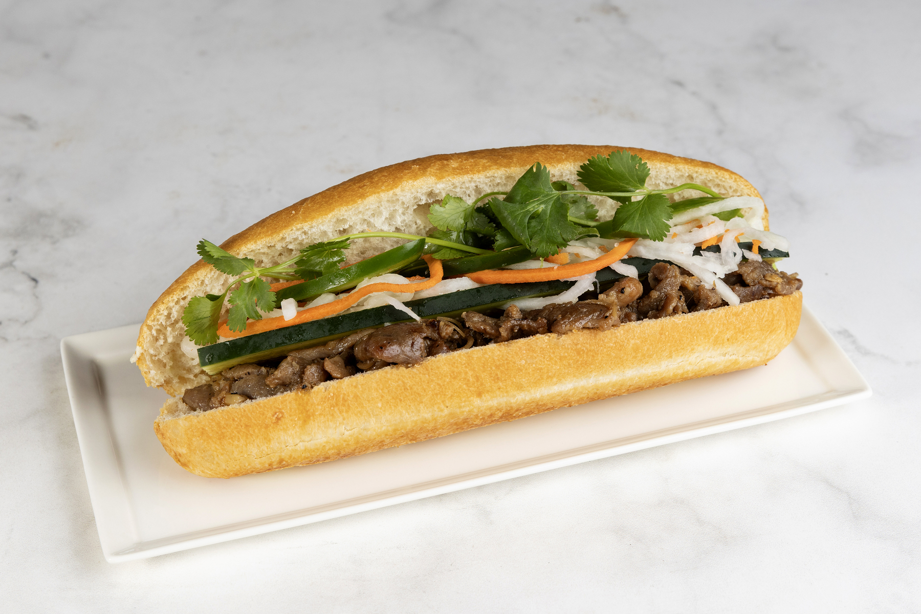 Lemongrass pork bánh mì